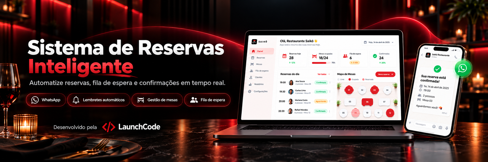 Sistema inteligente de reservas do Saikō Sushi